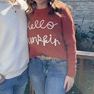 Women's Orange Crewneck Sweater